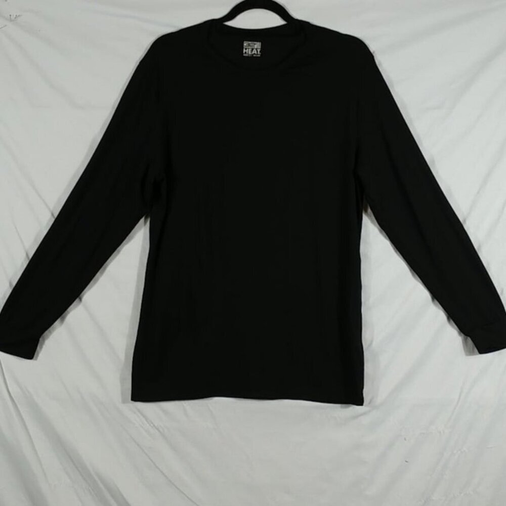 32 Degrees Heat Men's Black Long Sleeve Crewneck Pullover Tee Shirt Size L